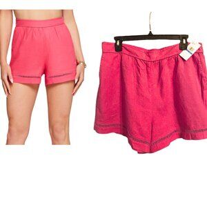 Jessica Simpson Karla Ladies Shorts Claret Red Size XL Linen Blend